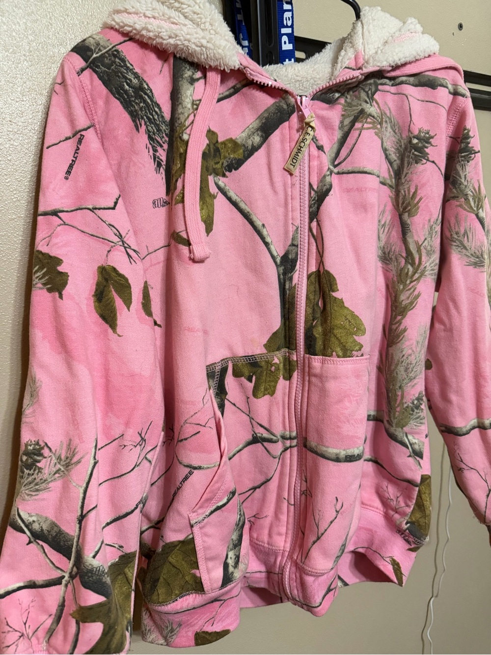 Schmidt Sherpa-Lined Realtree Pink Camo Zip Hoodie
